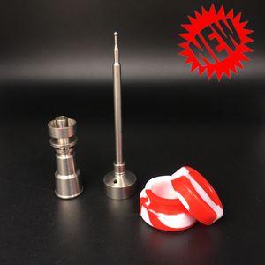 Accesorios para fumar 10/14/18 mm Hembra Gr2 Domeless Titanium Nail Carb Cap Dabber Slicone Jar Glass Bong Tubos de agua