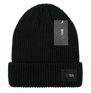 Bonnet hommes Boss bonnet chapeau d'hiver nouvelle marque Cappello mode tricoté chapeaux de pierre hommes femmes casquette de laine épaisse automne et hiver bonnets casquettes de crâne de couleur unie