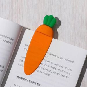 Marcapáginas 3d estéreo de dibujos animados lindo Kawaii forma de zanahoria marcas de libros para niños Diy silicona escuela Oficina papelería Q0y3