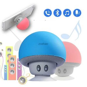 Haut-parleurs d'étagère Petit champignon Bluetooth haut-parleur étanche ventouse support de téléphone portable petit caisson de basses Mini Audio créatif dessin animé cadeau