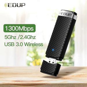 Augmentez votre vitesse Wi-Fi avec l'adaptateur double bande EDUP LOVE USB 3.0 AC1300Mbps - Compatible avec Mac OS 10.6-10.15 Windows 11/10/8.1/8/7/XP/Vista