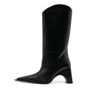 Bottes 2023 Mode En Forme De Talon Genou Haute Femmes Élégant Parti Noir Automne Hiver Longue Grande Taille 34 43 Filles Chaussures 230925