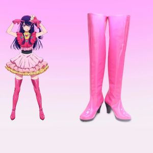 Botas anime oshi no ko ai hoshino cosplay zapatos zapatos de cuero rosa para mujeres personalizadas botas de mujeres personalizadas