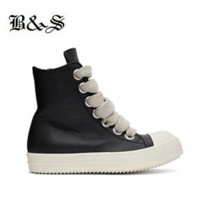 Boots Black Street Big Lace Great Leather Trainer Runner Flats Sneakers Bottes Personnalisés Chaussures faites à la main