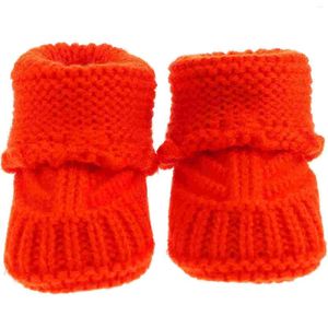 Botas Nacidas Zapatos de crochet Botines hechos a mano de punto grueso para niños pequeños Calzado de invierno Bebé tejido para bebés