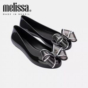 Boots Brazil Melissa 2022 Summer Femme's New Jelly Chaussures Ladies Big Bow Flat Single Shoes Adult Colormatching Jelly Beach Shoes