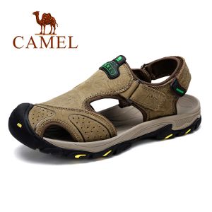 Botas Camel Summer Sandalias para hombres Zapatos de playa al aire libre Capases Sandalias de cuero genuinas Hombre Chaussure Homme Male Flats