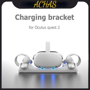 Boots Charging Dock pour Oculus Quest 2 VR Casque et Contrôleur de charge de charge Base de stand avec 2x1800mAh Battery Set pour Meta Quest 2