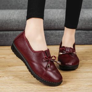 Botas zapatos baratos de cuero para mujeres pisos femeninos zapatos de primavera para mujeres clásicas mocasines para mujeres zapatos de cuero casual zapatos feminino