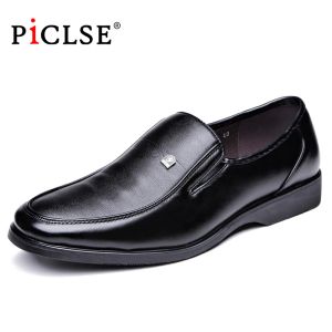 Boots Classic Man Round Toe Robes Chaussures Cow Cuir Business Casual Shoes Mens Mens Black Wedding Chaussures Oxford Chaussures formelles Big Taille 45