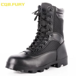 Boots CQB.Fury Black Mens Boots Tactical Tactical Cuir Summer Imperproof Boots Combat Boot Boot Houstable Ankle Army With Zipper3846