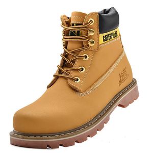 Botas de cuero genuino para hombre mujeres invierno tobillo militar trekking nieve amarillo diseñador táctico al aire libre para hombres zapatos de trabajo zapatillas de deporte 231117