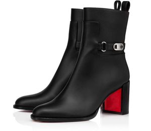 Bottes Designer de luxe hiver LockKate Botta femmes bottes talons hauts en cuir de veau noir dame bout pointu bottillons fête mariage mariée botte de combat EU35-44 Z230721