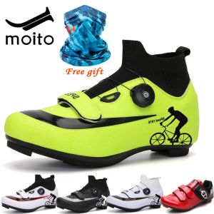 Boots Men Hightop Mtb Cycling Shoes Winter Road Road Véke Sneakers Sapatilha Ciclismo Femmes Professional Selflocking Bicycle Shoe Taille 47
