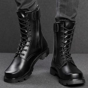 Botas Ejército de los hombres Combate militar Fuerza especial Bota táctica Entrenamiento al aire libre Senderismo Zapatos de escalada Moda Cremallera lateral Botas 231027