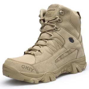 Botas hombres botas tácticas botas del ejército desierto de tobillo impermeable nuevo al aire libre botas de combate de combate trabajo zapatos de seguridad zapatos de senderismo