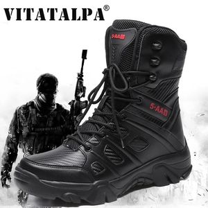 Boots Men Tactical Military Boots Mens Casual Shoes Cuir Swat Army Boot Motorcycle de la cheville Boots Botas noirs Militaires Hombre 231012