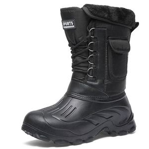 Botas Hombres Invierno Cálido Zapatillas impermeables Actividades al aire libre Pesca Nieve Trabajo Calzado masculino Zapatos 221007