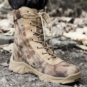 Boots Military Tactical Boots Men Hiver Motocycle Boots Yellow Python Combat Army Chaussures pour hommes Botas Desert Safty Black Work Chaussures