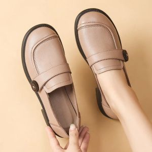 Boots Mother Ballet Flats Chaussures pour femmes 2024 Chaussures en cuir print