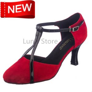 Bottes nouvelles livraison gratuite en daim rouge fermé chaussures de danse de danse salsa latin tango bachata chaussures de danse toute taille