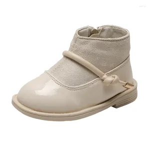 Boots Patent Pu Shining Special Girls Baby Fashion Shoes Kids Hiver Zipper First Walkers Prewalkers High Quality
