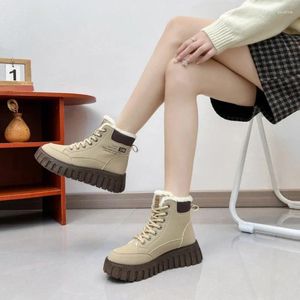 Plataforma de botas Snow Women 2024 In informal Sports Skateboard Shoes Fashion Winter Plus Fur Warm Toble Boot Footear