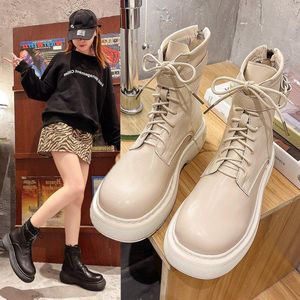 Botas Zapatos Punta Redonda Mujer Verano Blanco Damas Low Top Goma Lolita Rock Solid PU Flocado Roman Lace