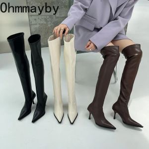 Boots Winter Femme Over the Knee High Boots Fashion Thin High Heel Ladies Long Boots Chaussures