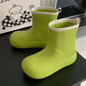 Botas mujer herméticas plataforma de invierno verde manzana bota con parte inferior gruesa botas de piel tobillo zapatos de lana piel de oveja cuero real cuero clásico Zapatos cálidos de invierno