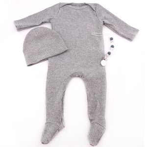 Born Baby Girls Rayé Coton Body Romper avec sucettes Clips Set Boy Vêtements Accessoires Childs Pyjamas 211229