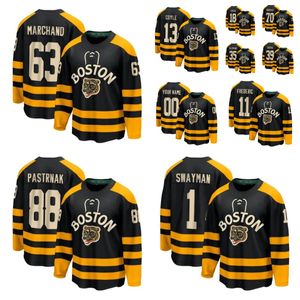 Boston''Bruins''Men Mujeres Jóvenes David Pastrnak Brad Marchand Jeremy Swayman Linus Ullmark Charlie Coyle Breakaway 2023 Jersey de hockey clásico de invierno