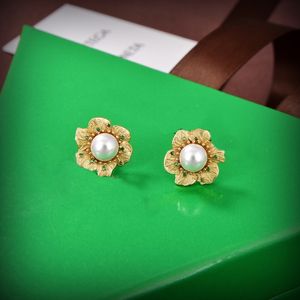 BOTEGA Pendientes de flores diseñador Studs cuelgan para mujer Diamante vintage Chapado en oro 18K reproducciones oficiales estilo clásico regalo exquisito 001
