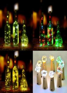 Lumières de bouteille Cork Shape Mini String Lights Vin Bottle Fair Strip Battery Starry Lights Starry pour le bricolage de Noël Party1136011