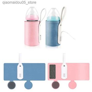 Chauffe-bouteille stérilisateurs # chauffage de biberon portable un sac de chauffage de charge USB maintient le lait bébé ou l'eau chaude Q240416