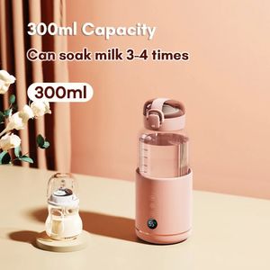 Bottle Warmers Sterilizers# Portable Electric Baby Bottle Warmer USB Rechargeable 300ML Capacity Travel Camping Dissolve Formula Milk Instant Water Warmer 231116