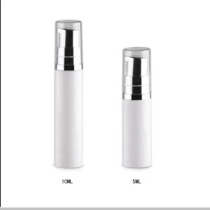 Bouteilles 50 x 5 ml 10 ml mini bouteille de pompe sans air rechargeable vide 1 / 3oz un récipient cosmétique portable mieux comme fondations et sérums de maquillage
