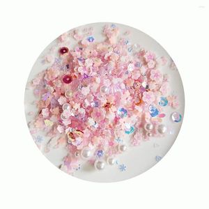 Bouteilles paillettes à paillettes en forme de fleur - brillance en fleurs de marguerite rose foncé avec des confettis en forme diverses pour décoration