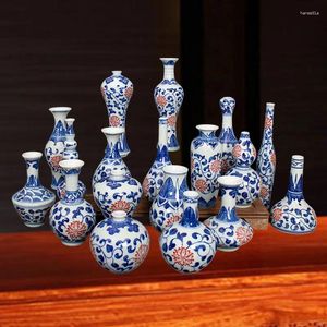 Bottles Jingdezhen Vase en céramique ameublement peint à la main céladon porcelaine bouteille émaillée rouge salon bureau décoration cadeau