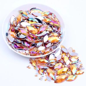 Bouteilles en straises de clou 5x10mm 5000pcs AB couleurs acryliques Flatback Marquise Earth Facets acryliques Strass Strass High Shine Beads