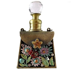 Bouteilles de parfum vides Vintage en métal émail, Collection artisanale, cadeau de noël pour fille, décoration de maison