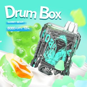 BOUNCE Drum Box 6000 Puffs E cigarettes Cartouche Vaporisateur de fumée colorée Vape jetable en gros