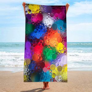 Boutique personnalisé mode arc-en-ciel tie-dye microfibre boucle tissu serviette de plage serviette de bain bord de mer couverture châle essuyer sueur