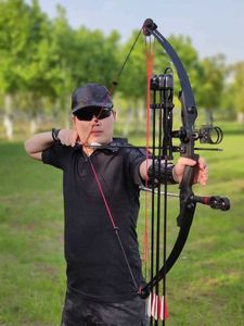Bow Arrow Set Archery 35 lbs Compound Bow IBO 130 fps Fishing Shooting Ourdoor Hunting Bow 25inch Draw Length Sports Bow And ArrowHKD230626