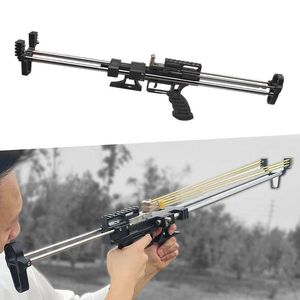 Bow Arrow Slingshot Rifle Shooting Catapult con láser Potente Portable Slingshot Jungle Hunting Accesorios Juguete Caza al aire libre precisaHKD230626