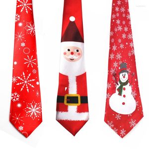 Pajaritas 2023 Llegada 9,5 Cm Cuello navideño Poliéster liso X'mas Corbatas de Papá Noel Árbol de longitud ajustable