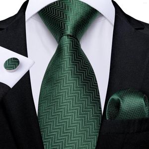 Pajaritas 2023 moda verde sólido rayado seda Jacquard para hombres fiesta graduación accesorios gemelos bolsillo cuadrado al por mayor