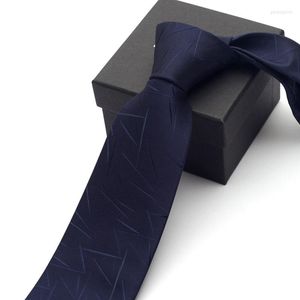 Noeuds papillon 2023 haute qualité marque mode costume formel affaires bleu foncé 8cm cravate mariage messieurs cravate pour hommes avec boîte-cadeau