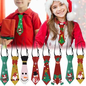 Pajaritas 2024 Año Navidad Santa Claus Muñeco de nieve Elk Tie Árbol de Navidad Fieltro Feliz Regalos para niños Accesorios de disfraces
