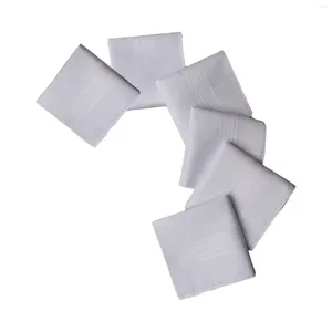 Bow Ties 6pcs mouchoirs blancs purs réglemente les carreaux de coton de couleur solide